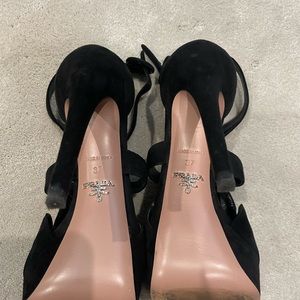 Prada Platform Sandals - Black Suede- Size 37.